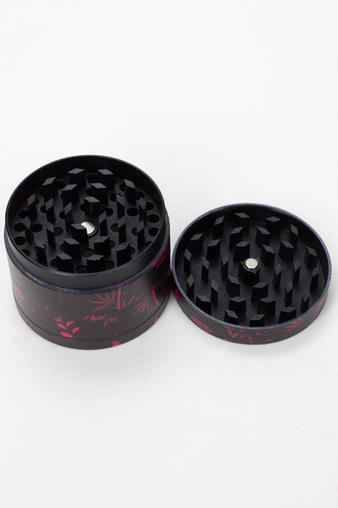 The super cute Flower Stampede 4-Layer Cannabis Grinder has powerful teeth to grind even the stickiest marijuana buds. And the bottom micro-screen, with included kief scraper, makes it easy to collect sweet, sweet kief.