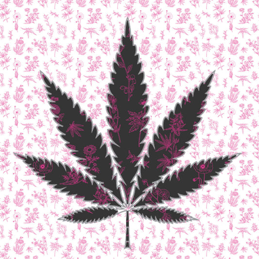 The Flower Stampede Signature Floral Print available on our rolling tray and cannabis grinder