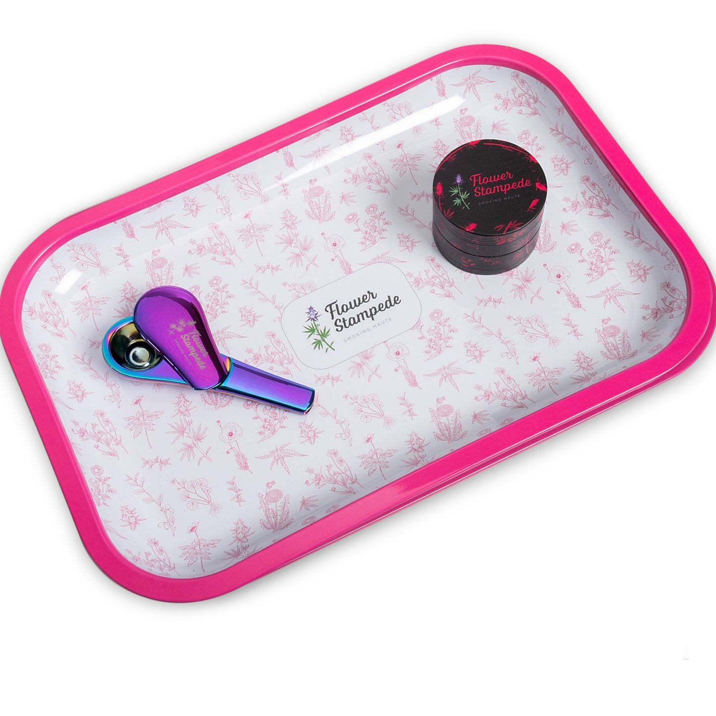 Deluxe Sesh Set - Rolling Tray, 4-Layer Grinder, Magnetic Spoon Pipe