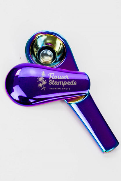 The Flower Stampede Magnetic Spoon pipe comes apart for easy cleaning