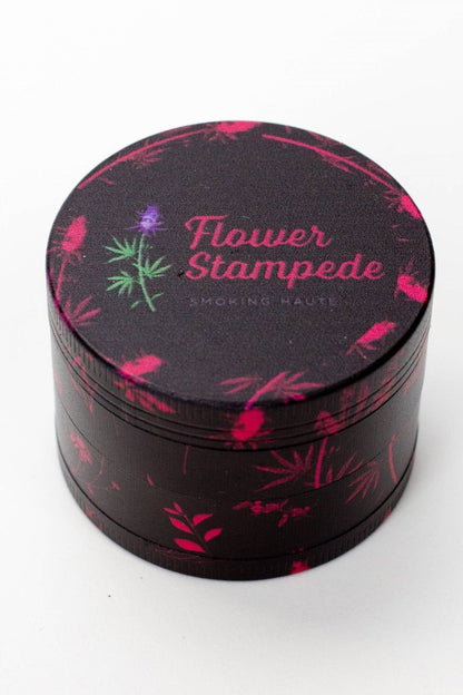 The super cute Flower Stampede 4-Layer Cannabis Grinder has powerful teeth to grind even the stickiest marijuana buds. And the bottom micro-screen, with included kief scraper, makes it easy to collect sweet, sweet kief.