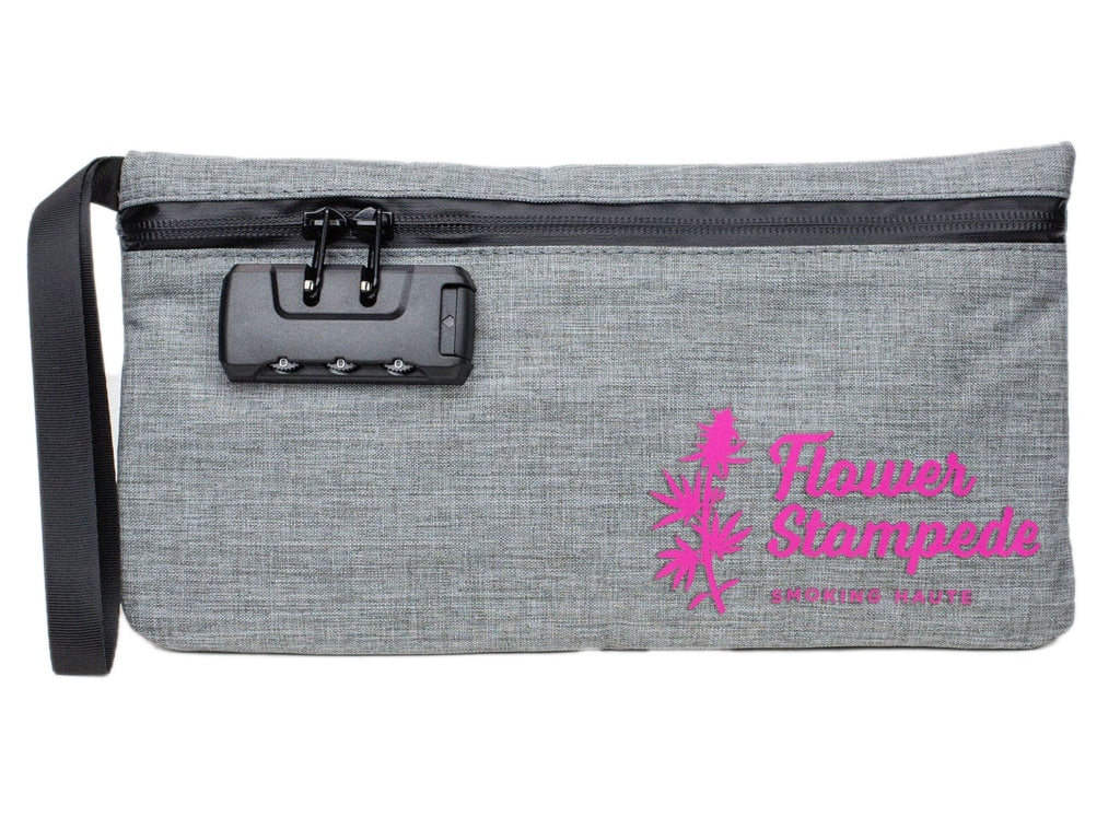 Flower Stampede Locking, Smell Proof Stash Bag is cute and secure.